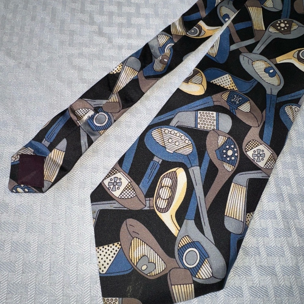 Vintage Golf Club Patterned Tie